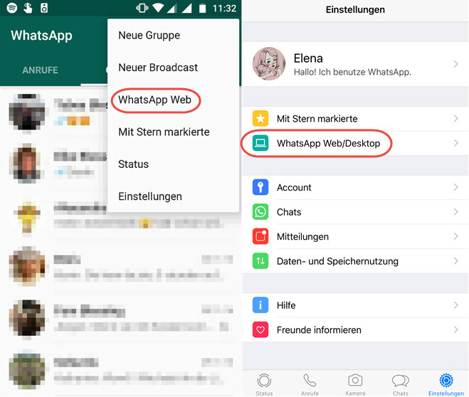WhatsApp auf Android und iPhone