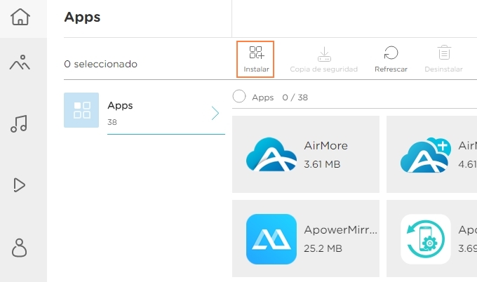 instalar APK en Android con AirMore