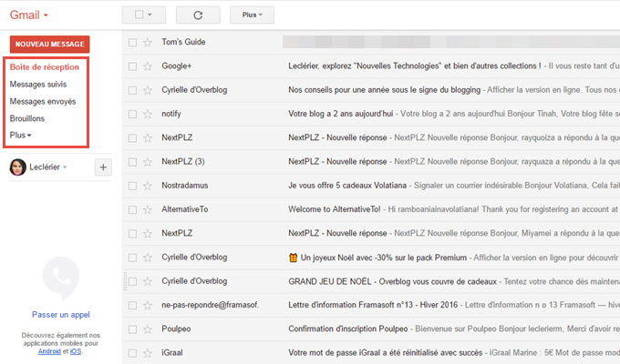 interface gmail