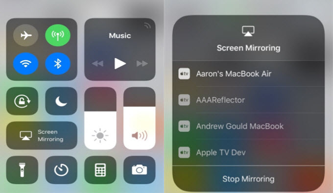 iOS 11 screen mirror