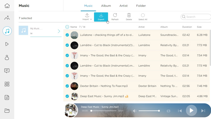 transfer music from iPad to PC with Airmore