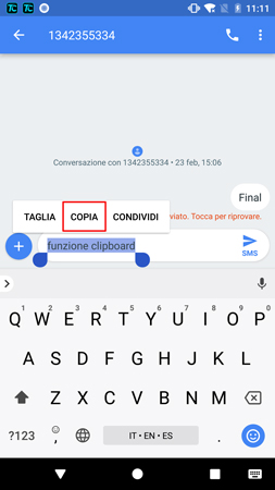 Copy content on phone