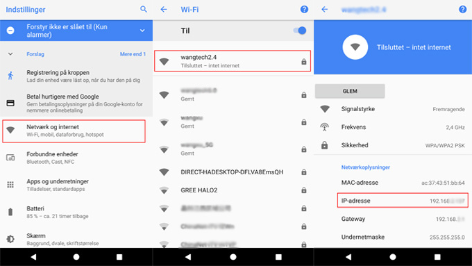 Get Android Network Address