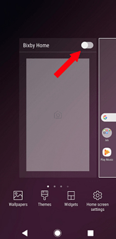 Disable Bixby from Home Page