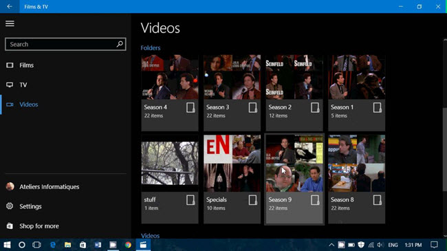 Windows Films and TV Apps