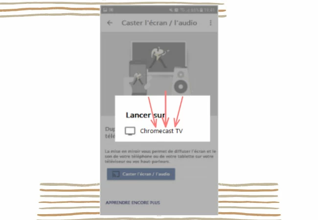 sélectionner chromecast tv