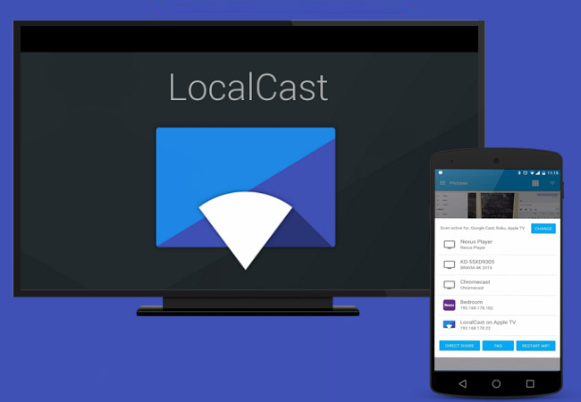 use localcast to play media on dlna devices