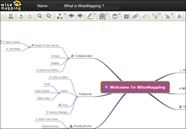 wisemapping online brainstorming tool