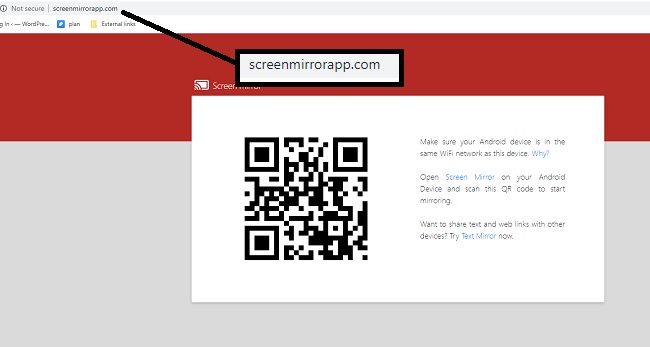 Website der screenmirroring App