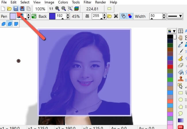edit passport photo background with lazpaint desktop