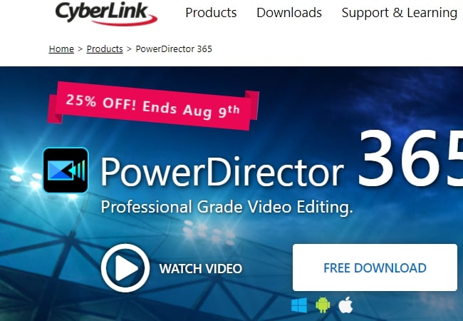 photo video maker app powerdirector webpage
