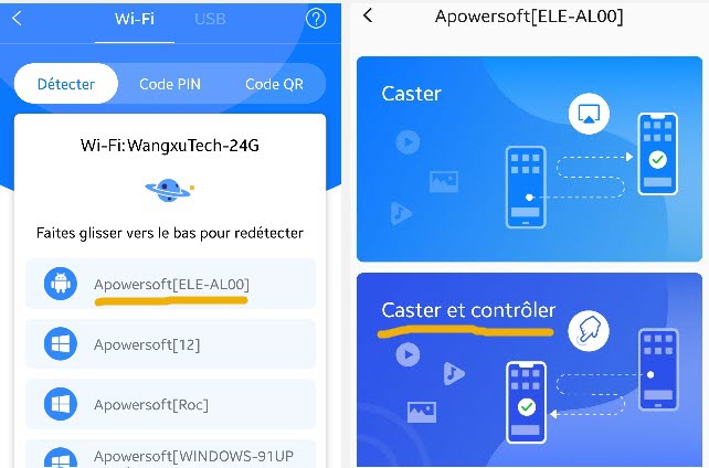 caster android sur android
