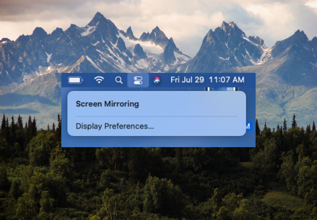 mac screen mirroring interface