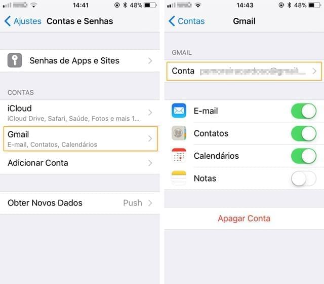 Deletar email do iPhone