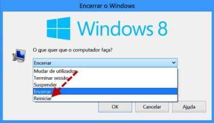 reiniciar PC com Windows 8