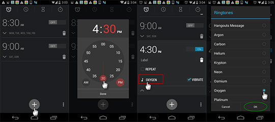 Configuração do som do alarme no Android