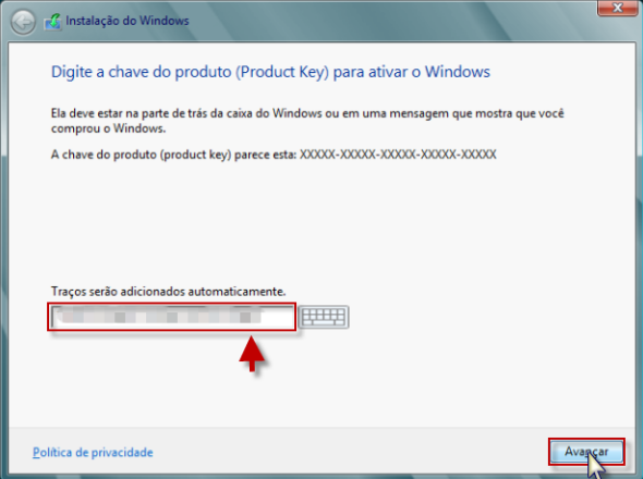 chave do Windows 8 Pro