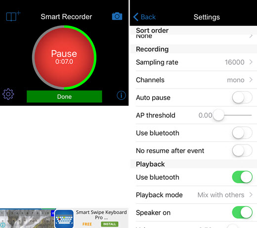 aplicativo Smart Recorder