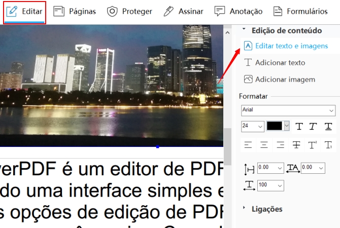 editar um PDF
