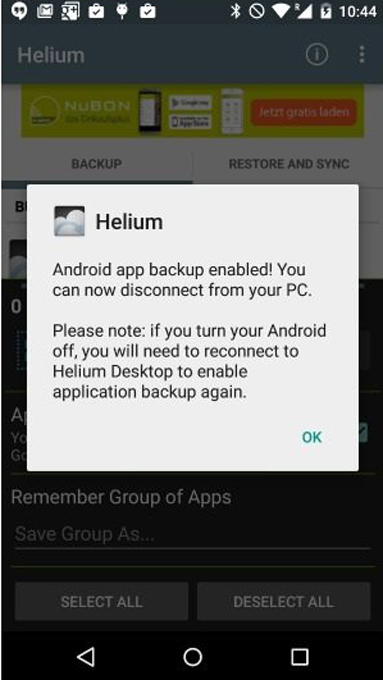 Como fazer backup do Android usando o Helium