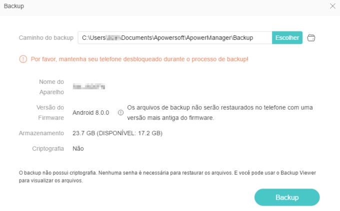 Fazer backup android