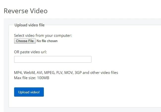 executar video youtube ao contrário online ezgif upload