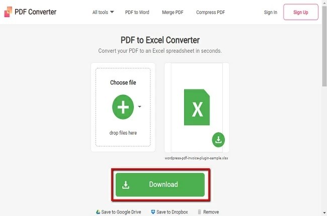 converter recibo PDF para Excel online