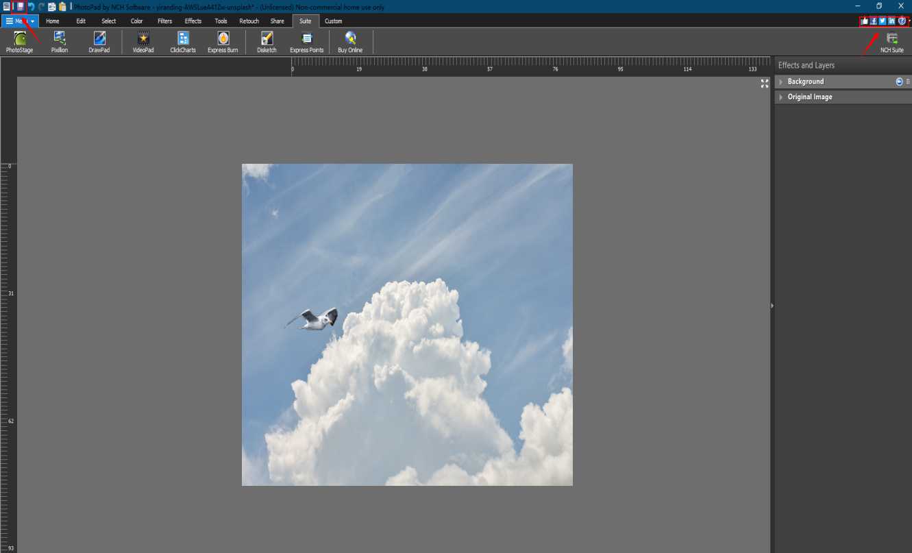adicionar nuvens em imagens