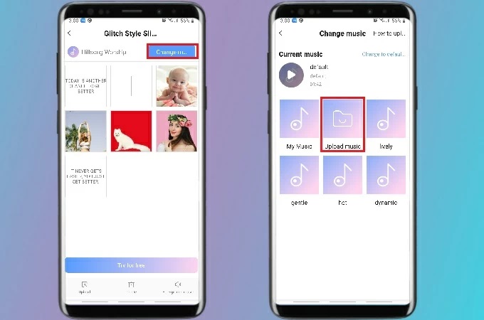 criador de slideshow para android adicionar música