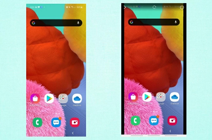 a tela do seu Android será espelhada