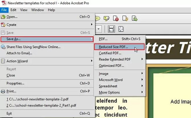 Use o Adobe Acrobat para reduzir o tamanho do PDF