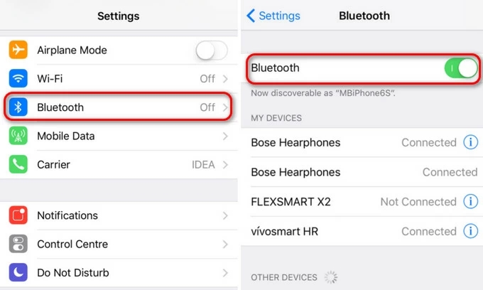 ativar Bluetooth de ios