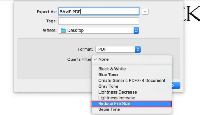 Mac OS X PDF Filter