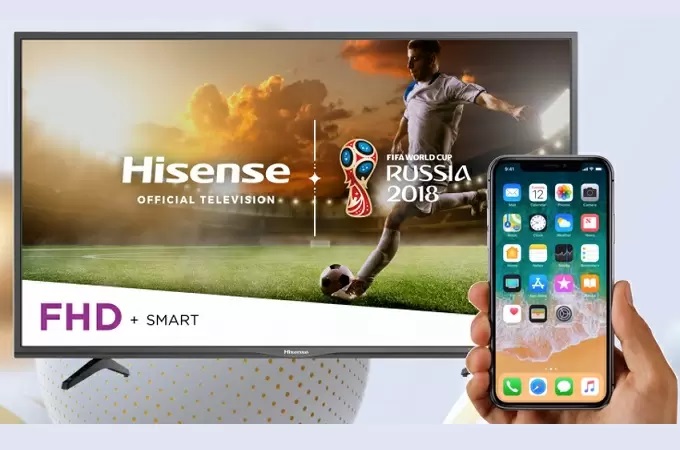 espelhar iphone na tv hisense