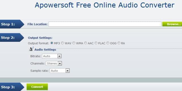 free online audio converter interface