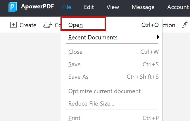 Open File in ApowerPDF