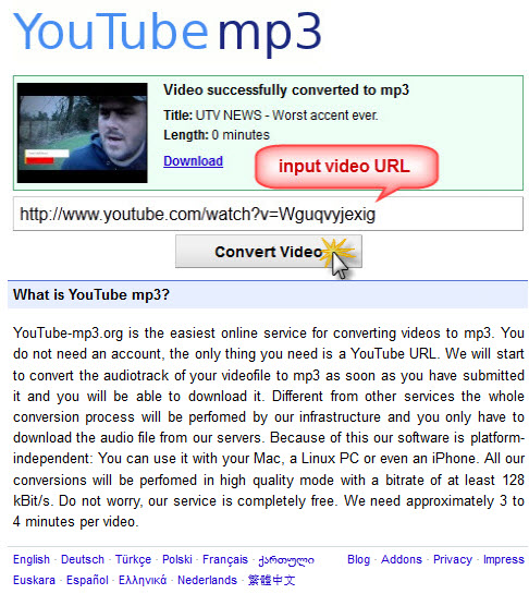 youtube mp3 site