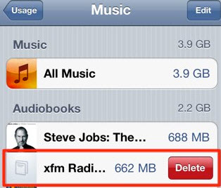 How to remove a finished book from your device's storage in the audible for ios app
