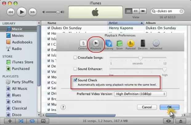 iTunes sound check
