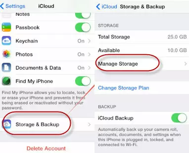 delete iCloud files using iDevice