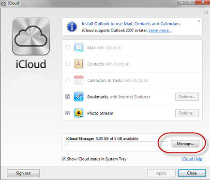 what happens to outlook when i remove icloud from computer
