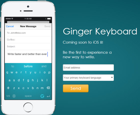 ginger keyboard for iphone