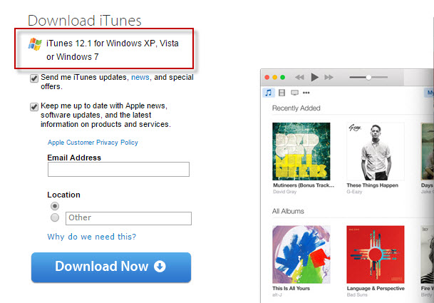 itunes latest version direct download link