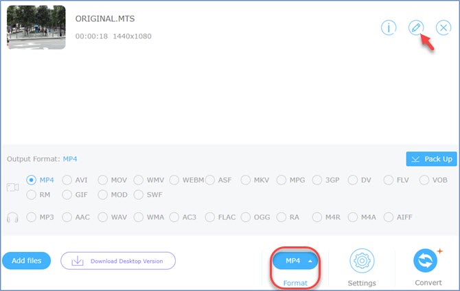 panasonic mts file converter