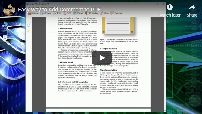 Video for Adding PDF Comment
