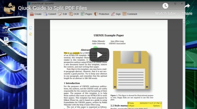 Video for Splitting PDF