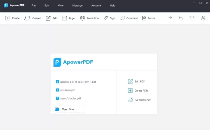 ApowerPDF Start Interface