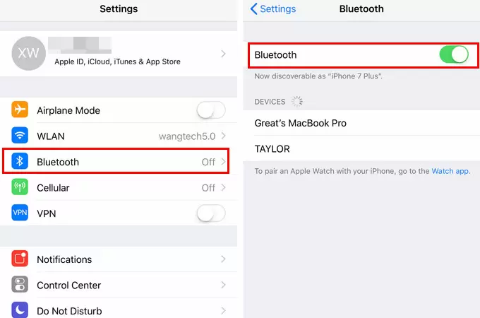 Restart Bluetooth