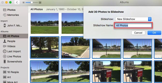 play online photo slideshow on mac