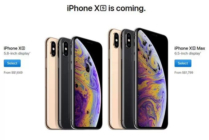 prices of iPhone XS, XS Max and XR